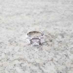 Silver Plated 3 Stone Ring